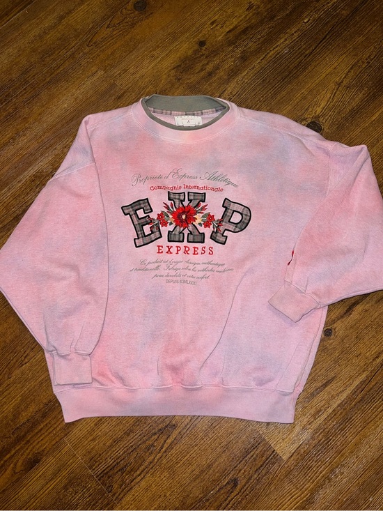 Express Tops - Vintage Express 90s Athletic Pink Embroidered Preppy Crewneck Pullover Size XS/S